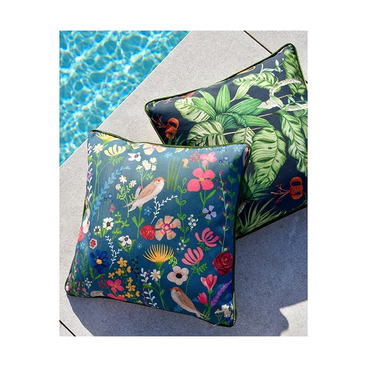 Pack de 3 rouleaux de tissu : Popeline coton Rayures - Coton enduit maritime - Tissu d'extérieur Dralon