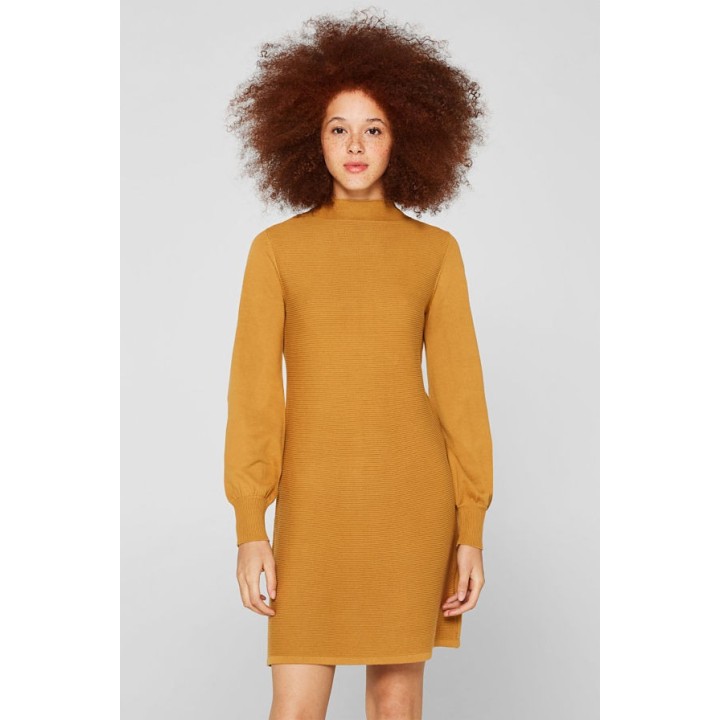 Robe-Pull 100 % Coton – Manches Ballon & Style Raffiné