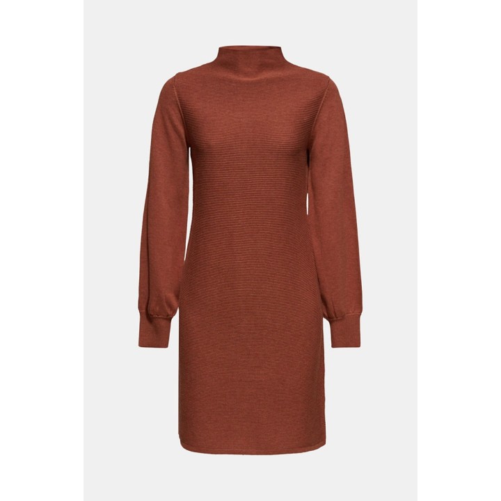 Robe-Pull 100 % Coton – Manches Ballon & Style Raffiné