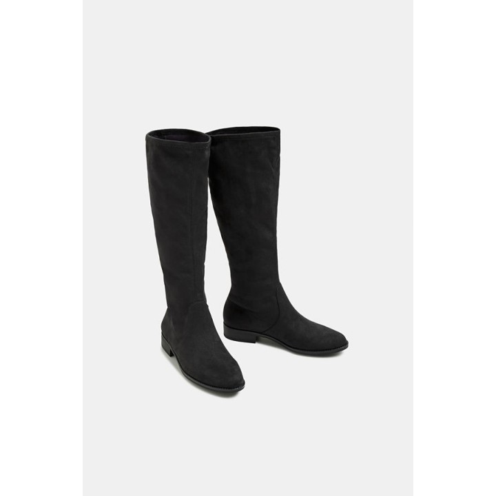 Bottes Stretch Aspect Daim – Silhouette Élancée & Style Chic