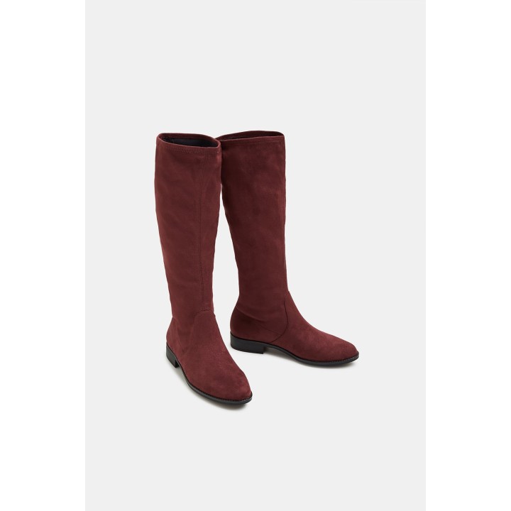 Bottes Stretch Aspect Daim – Silhouette Élancée & Style Chic