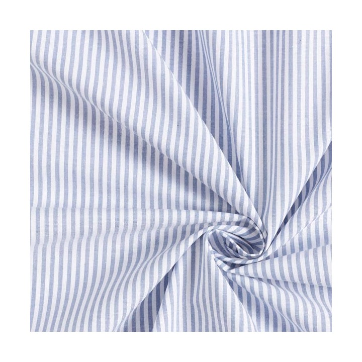 Pack de 3 rouleaux de tissu : Popeline coton Rayures - Coton enduit maritime - Tissu d'extérieur Dralon